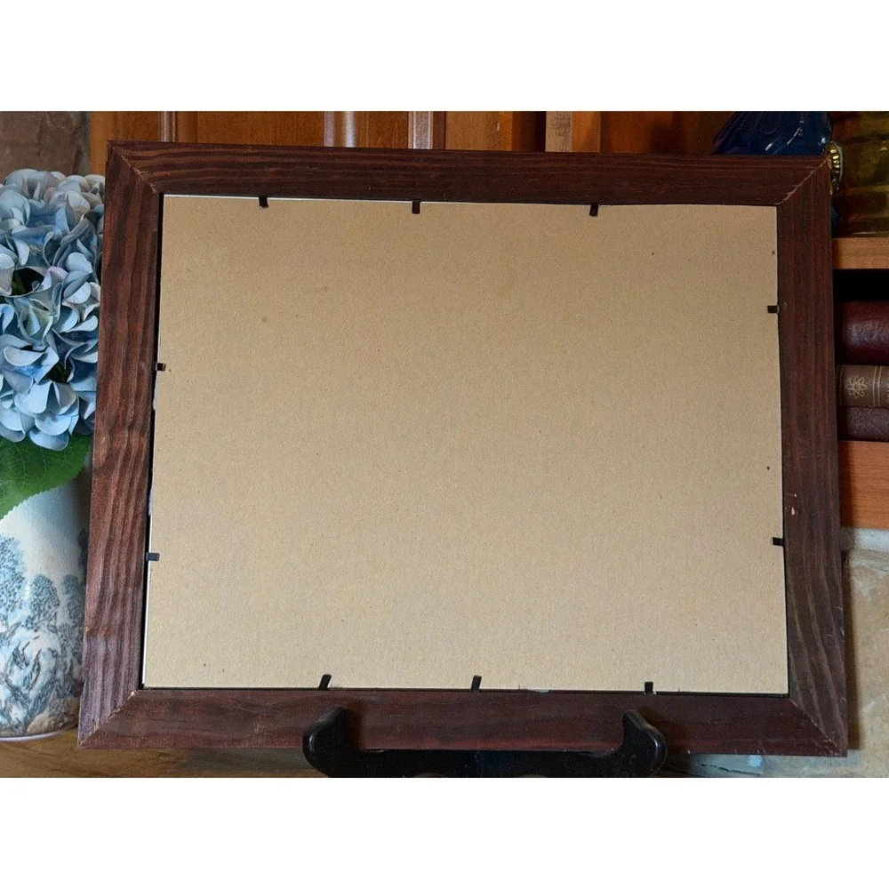 Vintage Framed Cross Stitch Welcome To Our Home Rocking Horse Country Folk Art